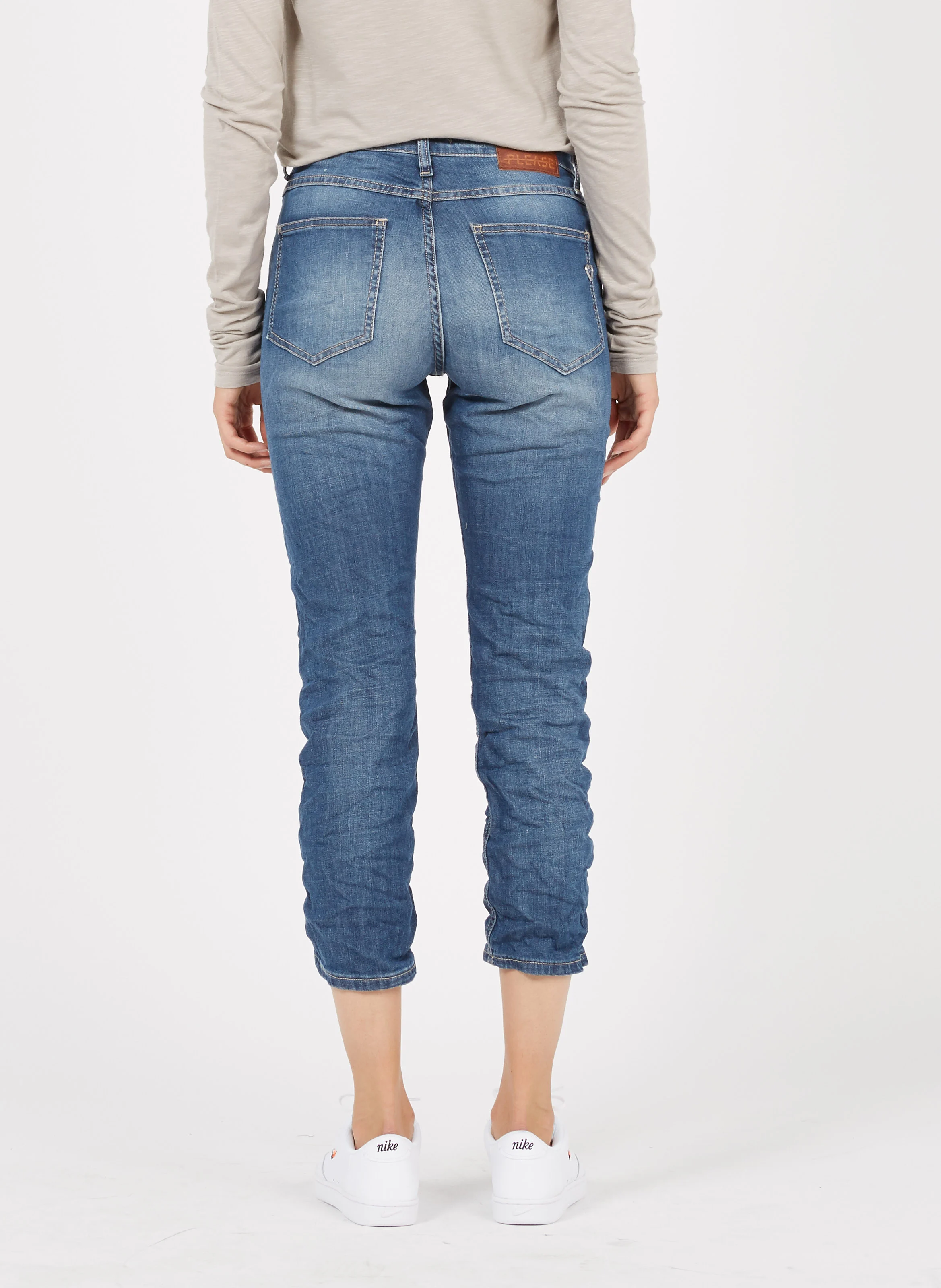 Jean cropped délavé | Bleu