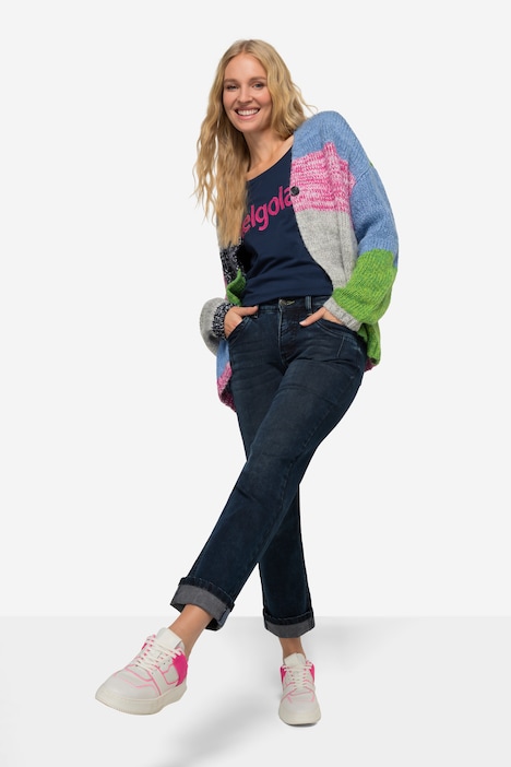 Jeans, Straight Fit, 5-Pocket, Saum-Umschlag mit Laurasøn Schriftzug