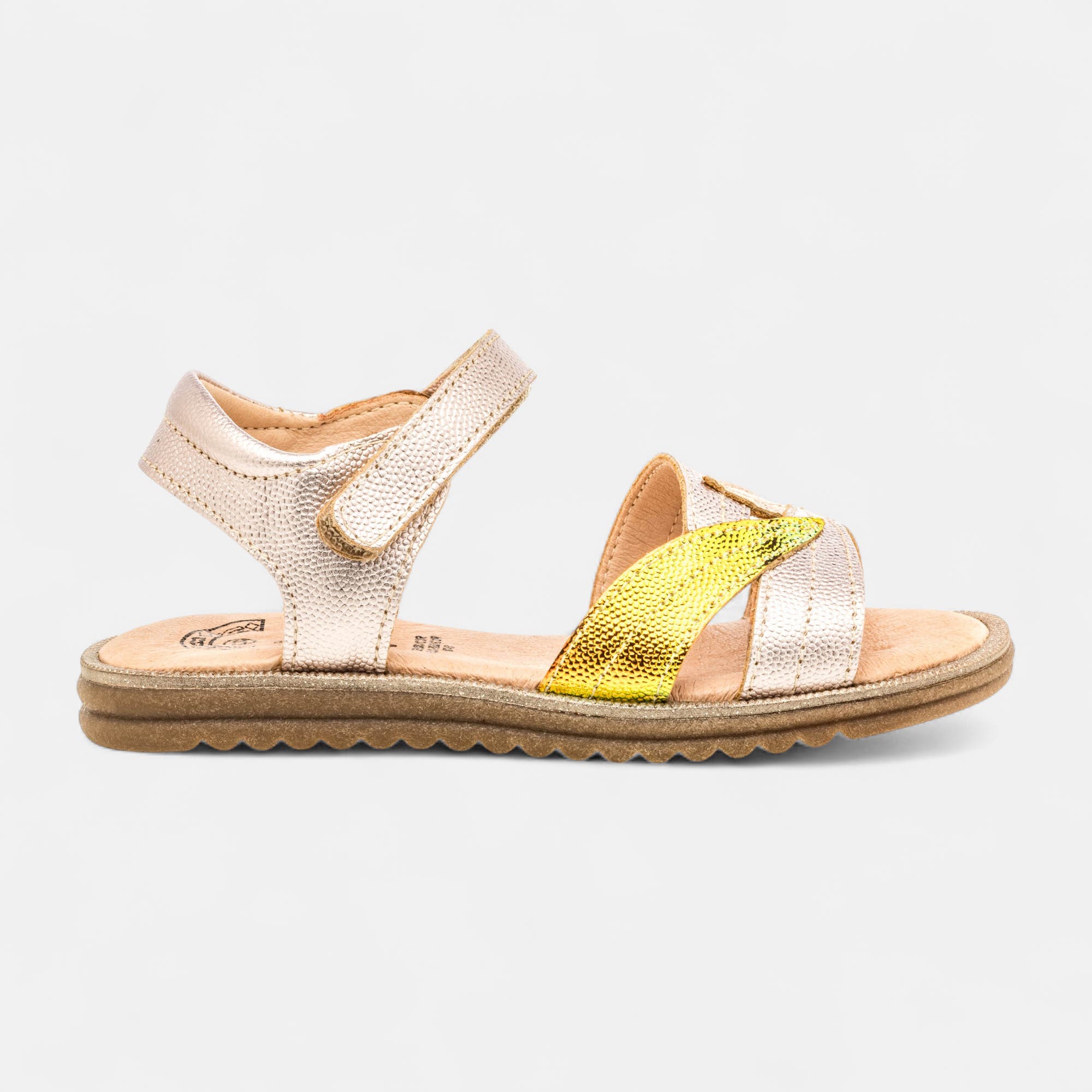 Nu-pieds Fille en cuir rose