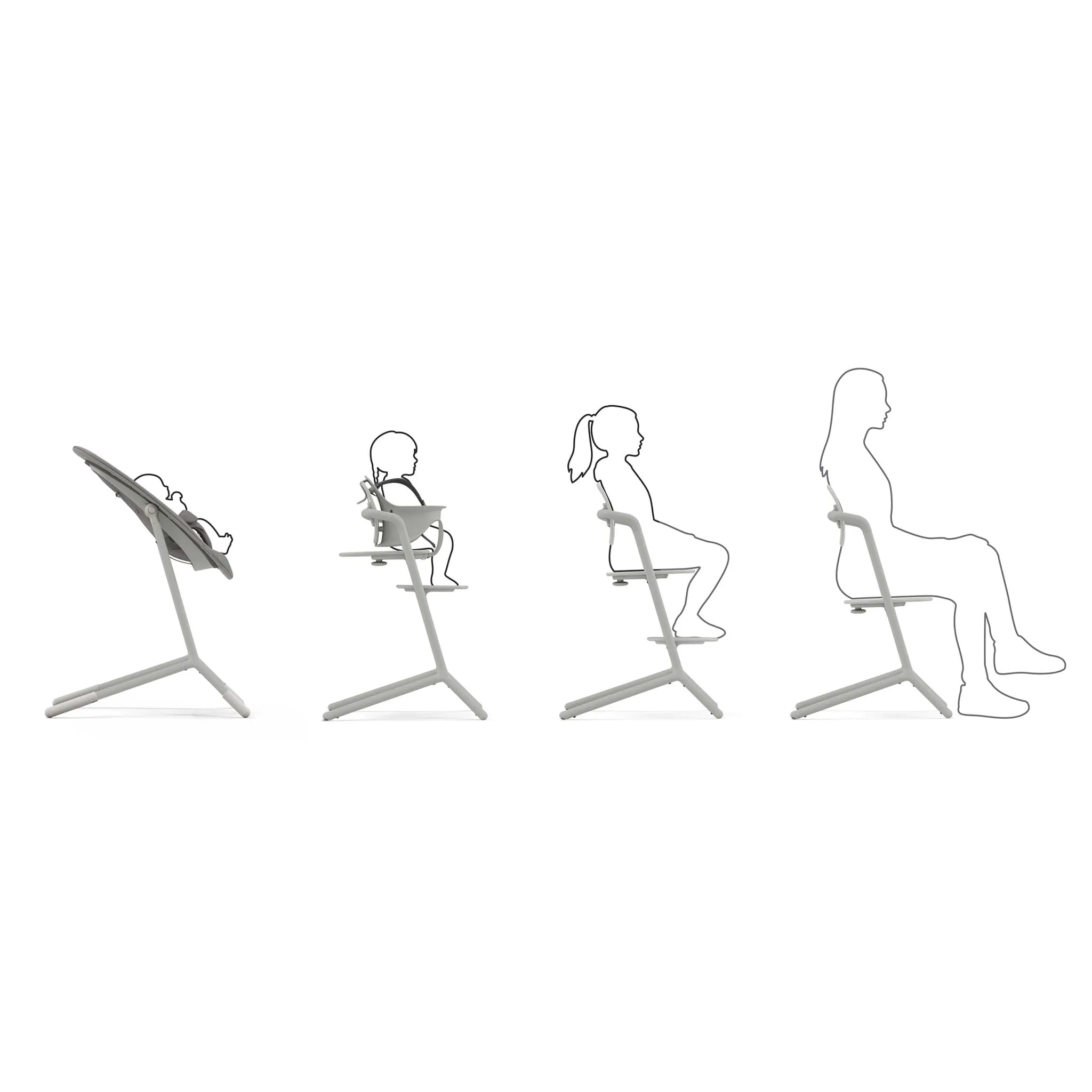 Cybex Chaise Haute 3-en-1 Lemo - Suede Gris