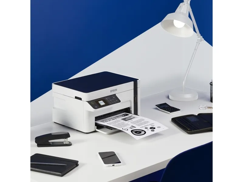 Epson EcoTank ET-M2120 - Multifunktionsprinter - S/H - blækprinter - A4/Legal (medie) - op til 15 spm (udskriver) - 150 ark - USB, Wi-Fi - hvid