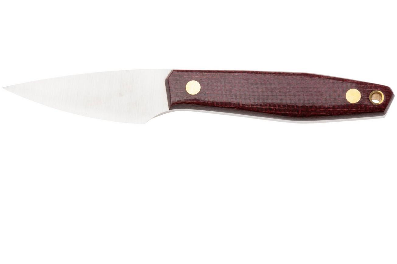 Nordic Knife Design Kiridashi 2045 Satin 12C27, Plum Micarta, vaststaand mes