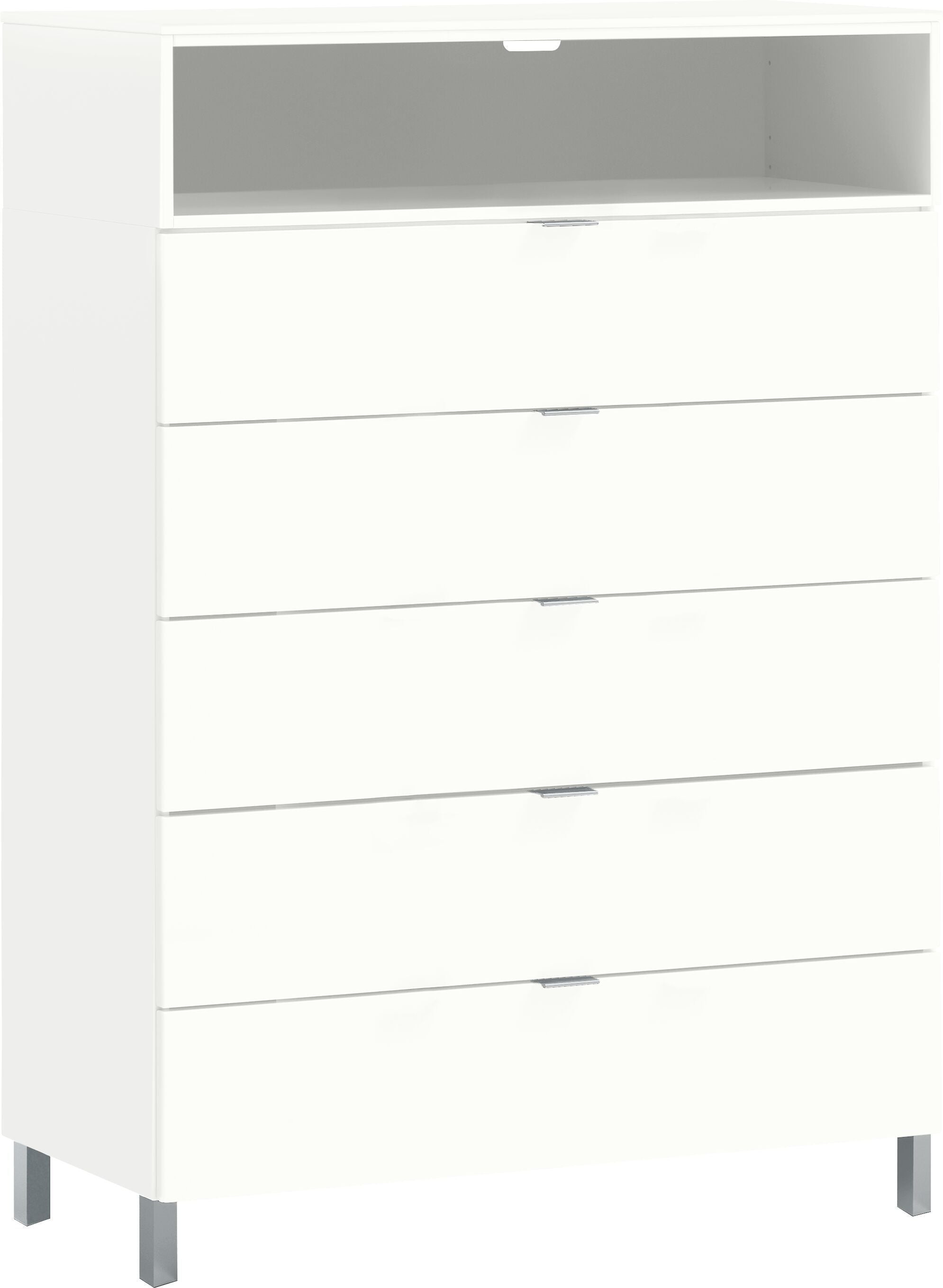 TILL Kommode - Weiss / B: 84.0 cm x T: 40.0 cm x H: 124.0 cm