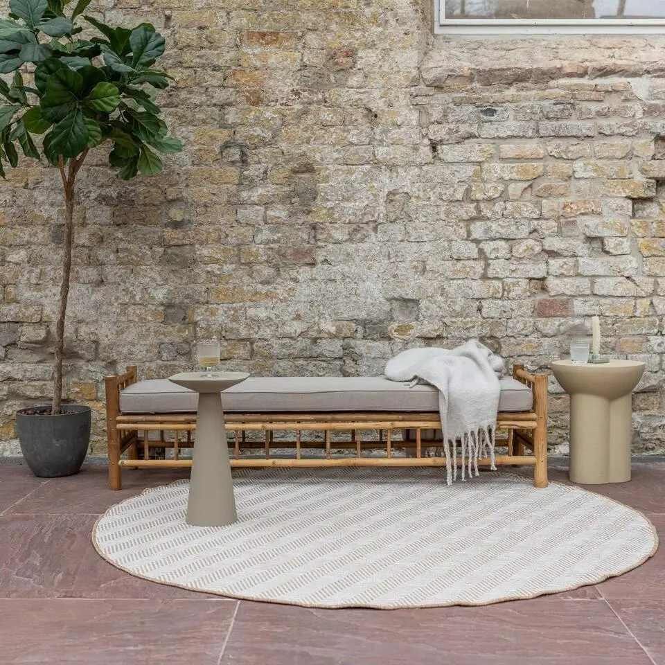 Interieur05 rond buitenkleed jute naturel zigzag - 240 x 240 cm