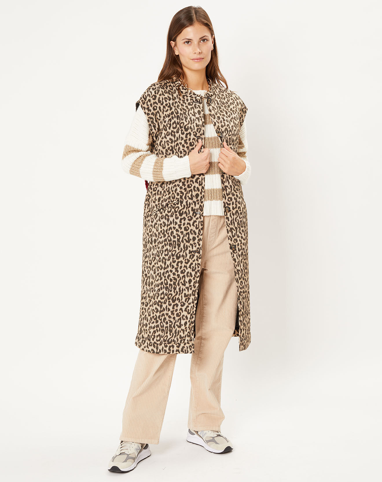 Stella Forest Veste longue sans manches Léo marron