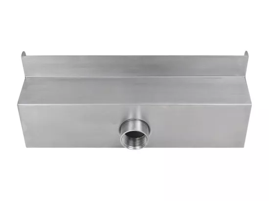 Fontaine rectangulaire de piscine avec LED Inox 30cm