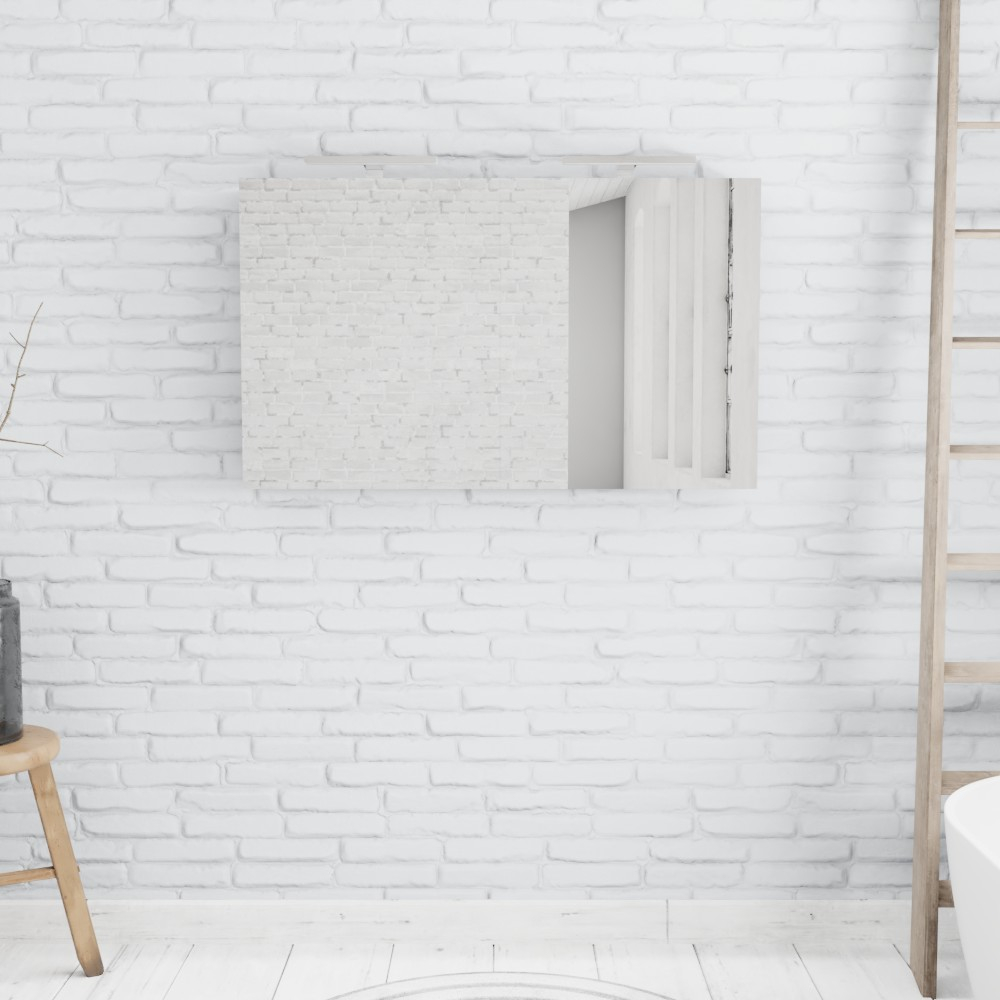 Zaro Beam antraciet spiegelkast 120x70x16cm 2 deuren