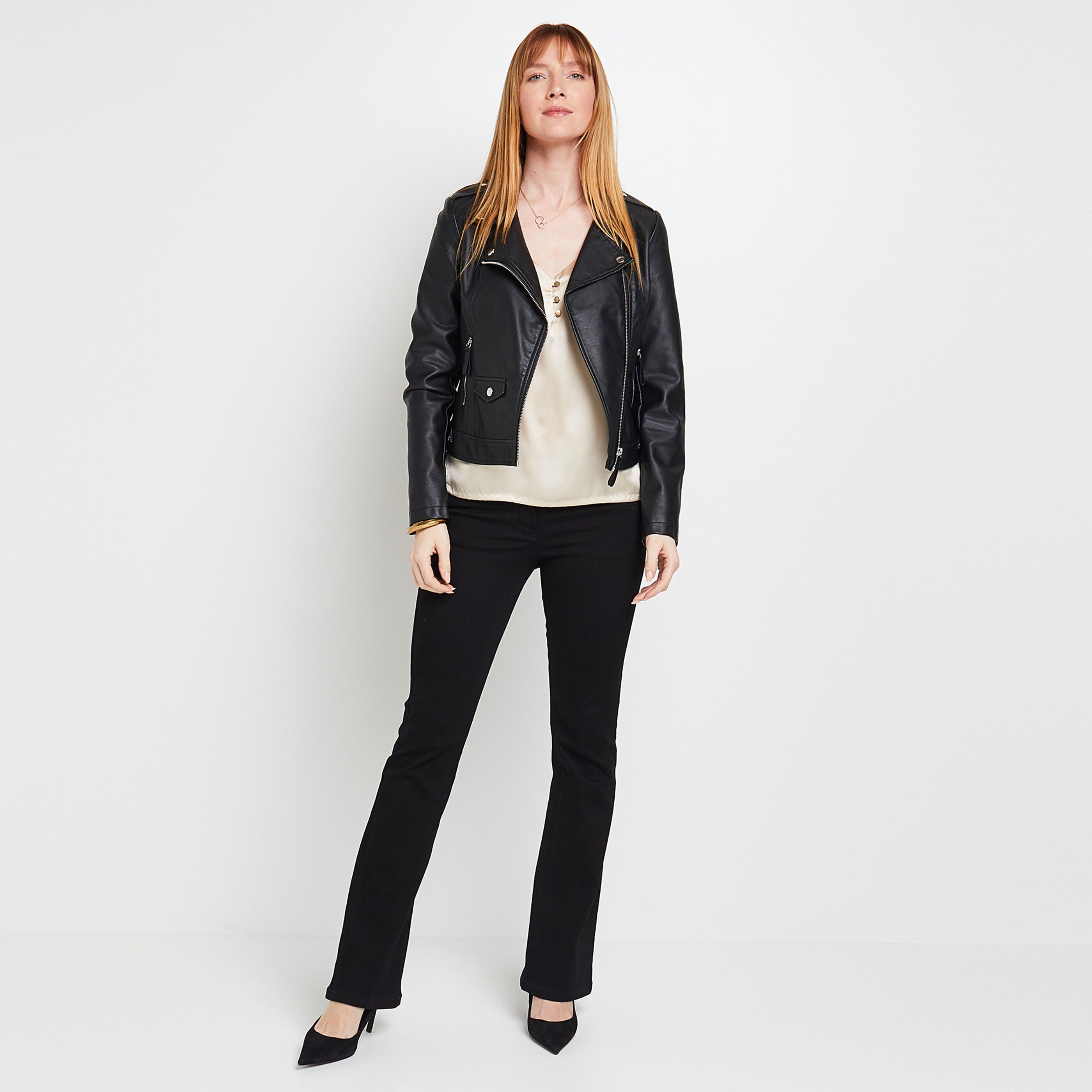 Blouse satinée femme - BEIGE
