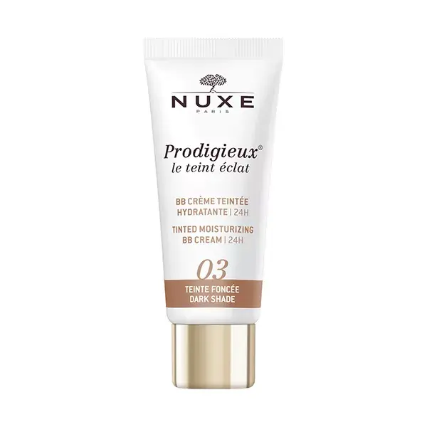 Nuxe Prodigieux® Le Teint Éclat BB Creme Hidratante com Cor 24h Sombra Escura 30ml