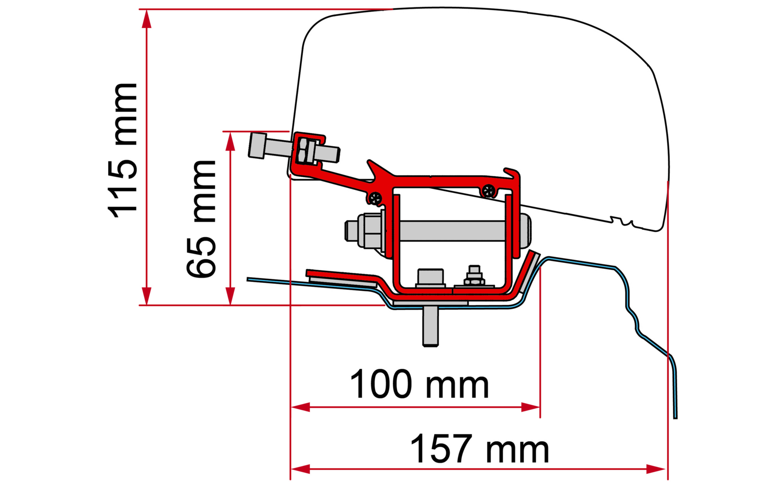 Fiamma Markisenadapter-Kit Renault Trafic L2 - Deep Black - LHD + RHD