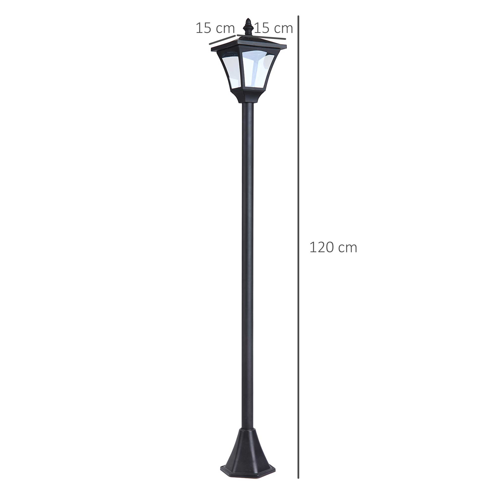 Postes de iluminação solar Outsunny pretos