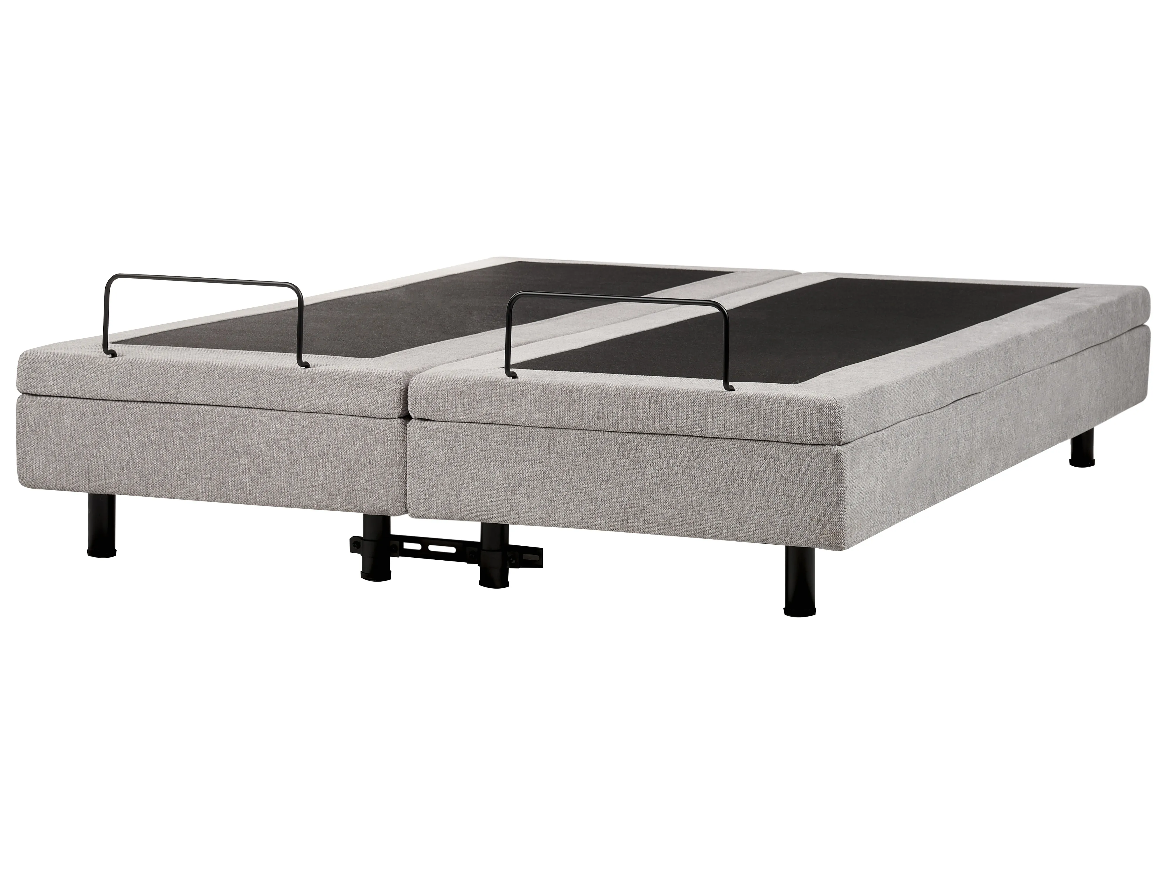 Verstelbaar bed zonder hoofdbord Stof CASTELLAN 160 x 200 cm Lichtgrijs