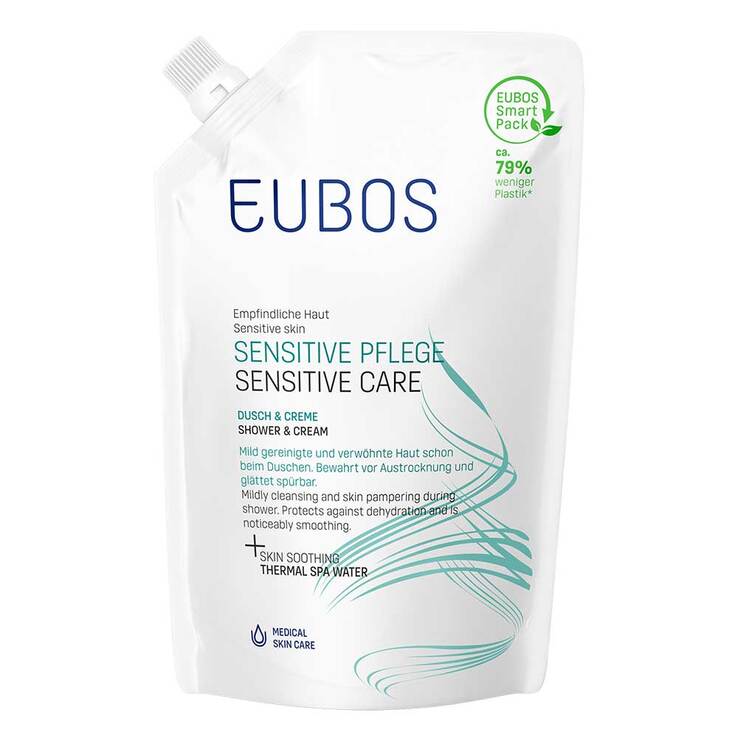 Eubos Sensitive Dusch & Creme Nachfüllbeutel, 400 ml