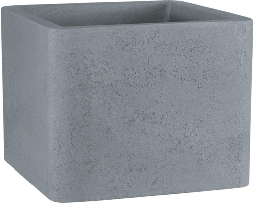 Geli Cube vierkante bloempot van kunststof, 39 x 39 x 32 cm, lichte betonkleur