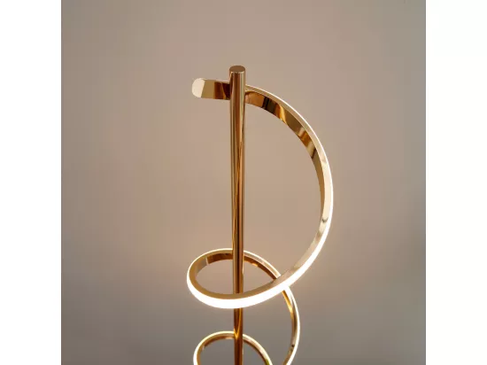 Grande lampe LED cascade spirale dorée - Simaria