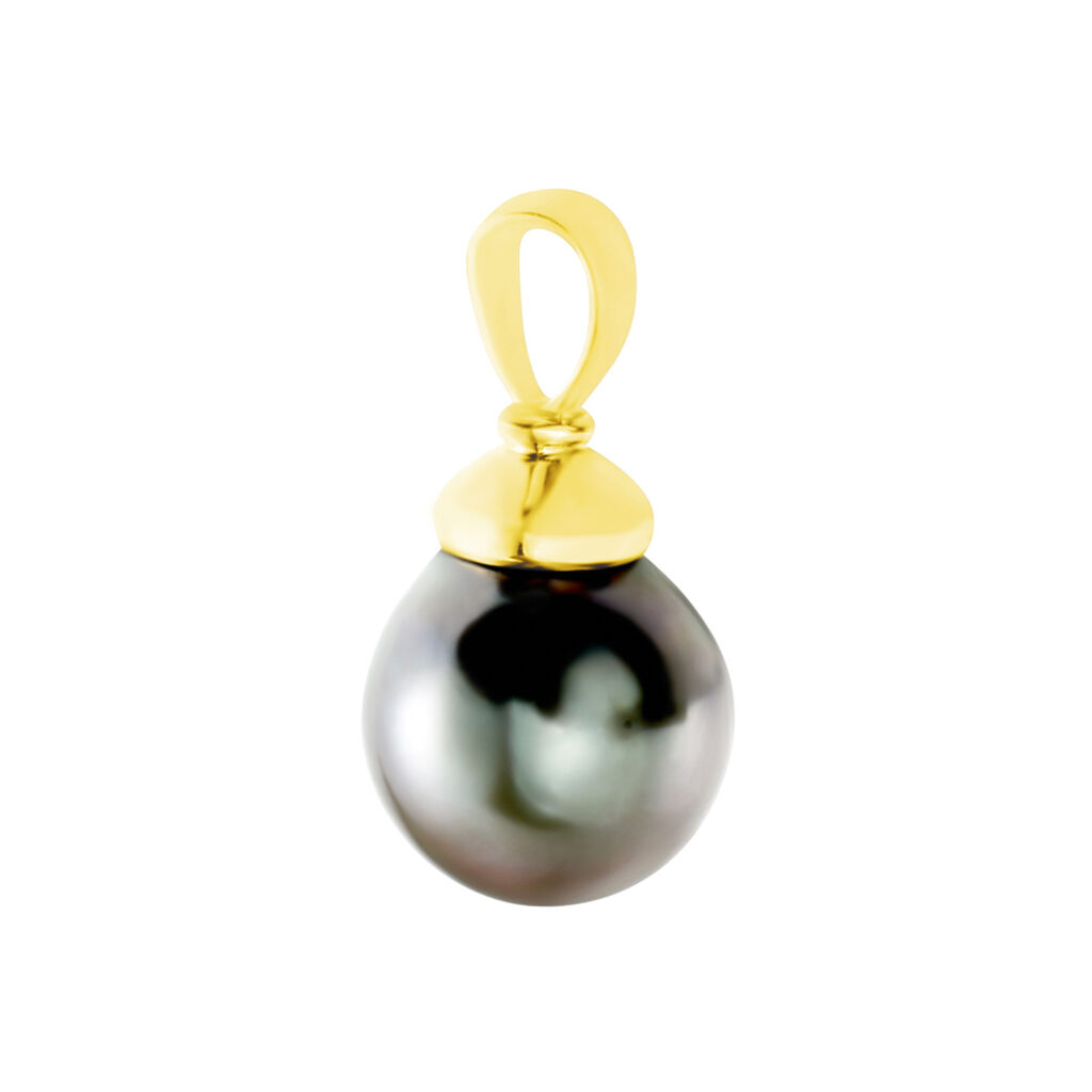 Pendentif Cerclee Or Jaune Perle De Culture De Tahiti