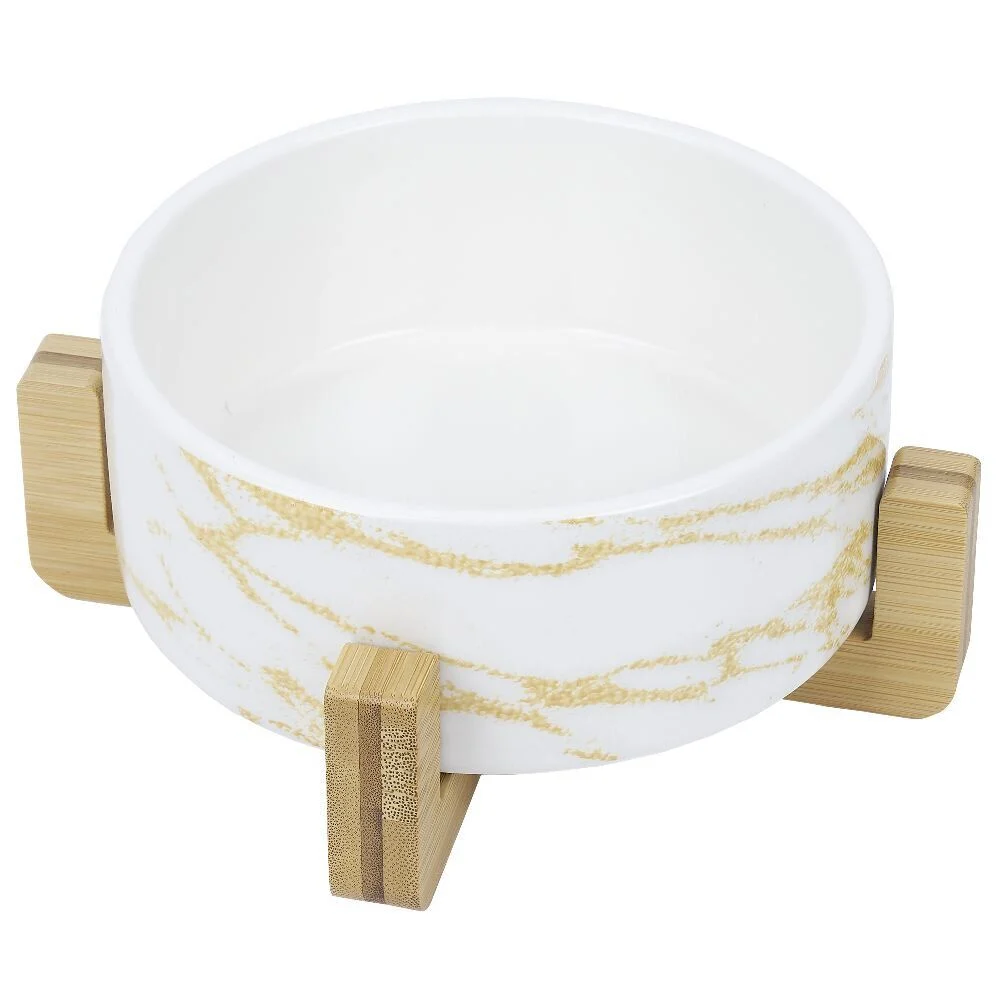 Gamelle pour chien ou chat dolomite et bambou 850ml