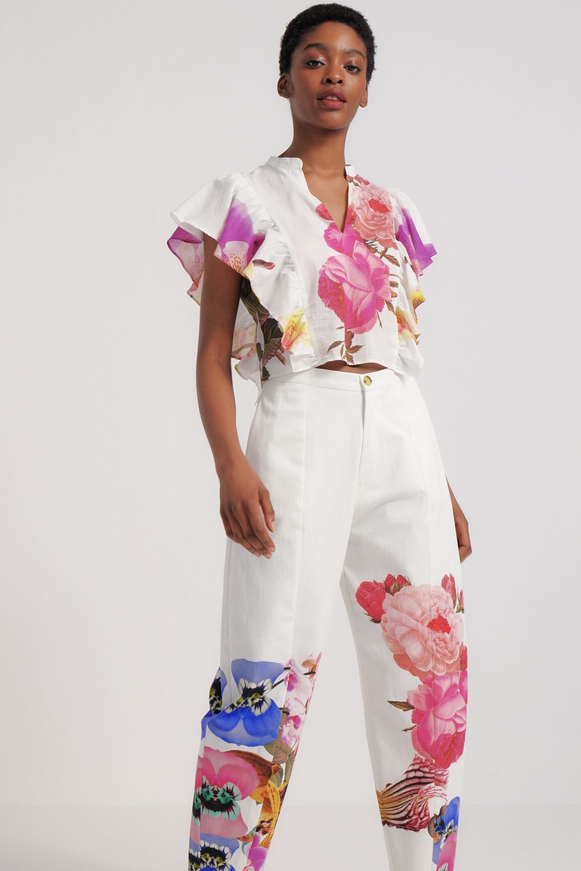 Blouse à fleurs M. Christian Lacroix