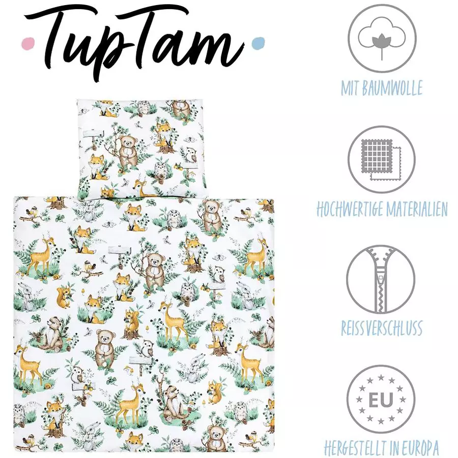 TupTam Unisex Baby Bettwäsche Wiegenset 4-teilig grün