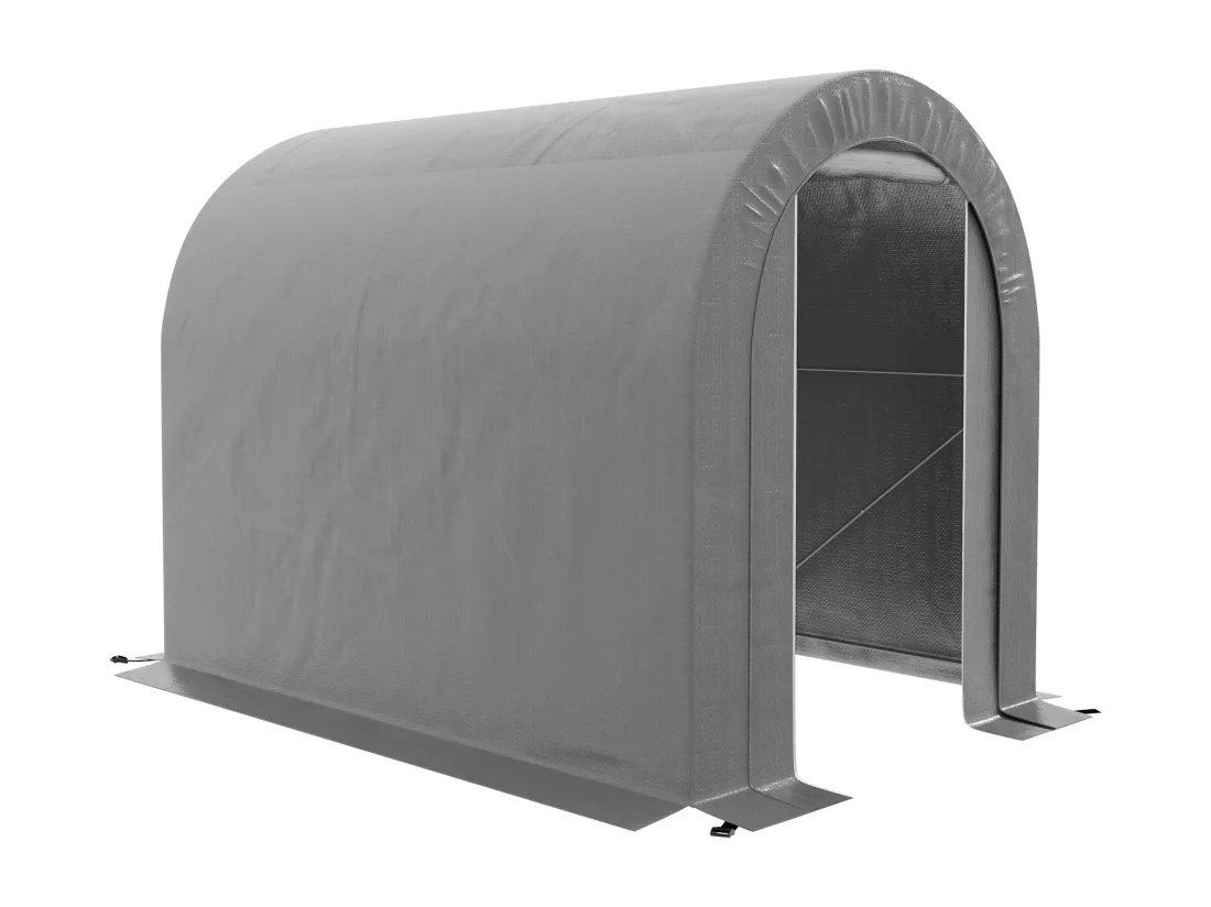 Abri de jardin rangement extérieur dim. 239L x 159l x 190H cm - porte zippée - acier galvanisé PE gris