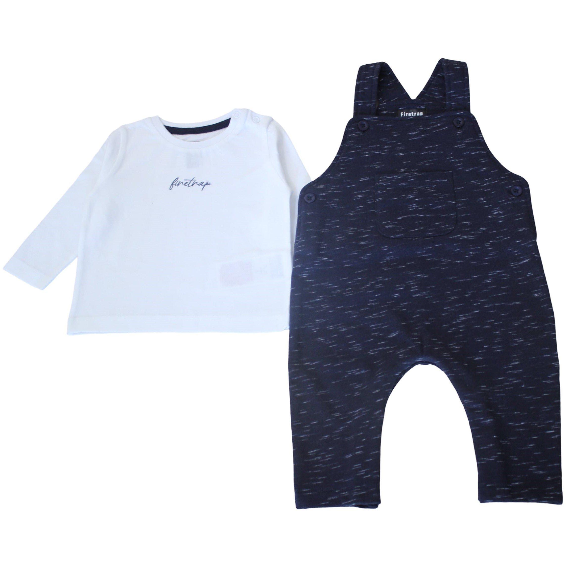 Firetrap Baby Boys Dungaree and Long Sleeve Top Set