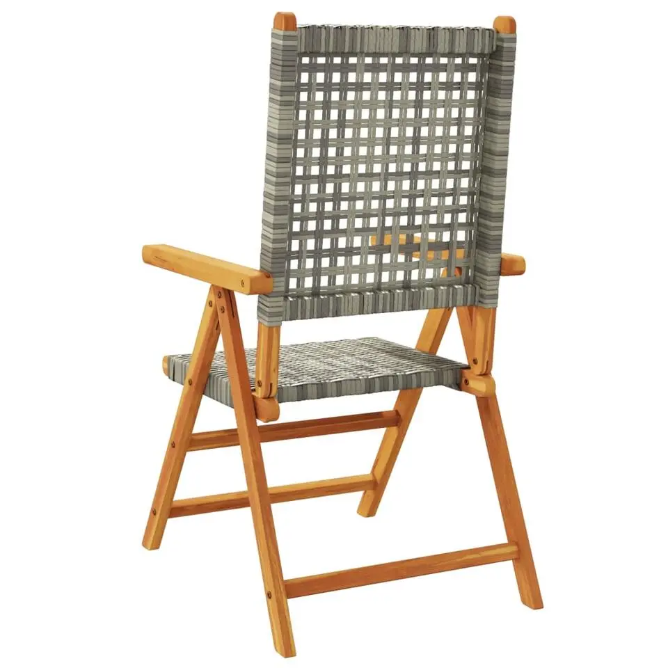 vidaXL - Tuinstoelen - Grijs - Acaciahout en poly rattan - 2 stuks