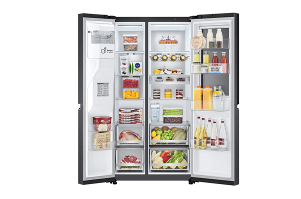 LG GSXV91MCAE - Kjøleskap/fryser - side-ved-side med vannautomat, isdispenser - Wi-Fi - bredde: 91.3 cm - dybde: 73.5 cm - høyde: 179 cm - 635 liter