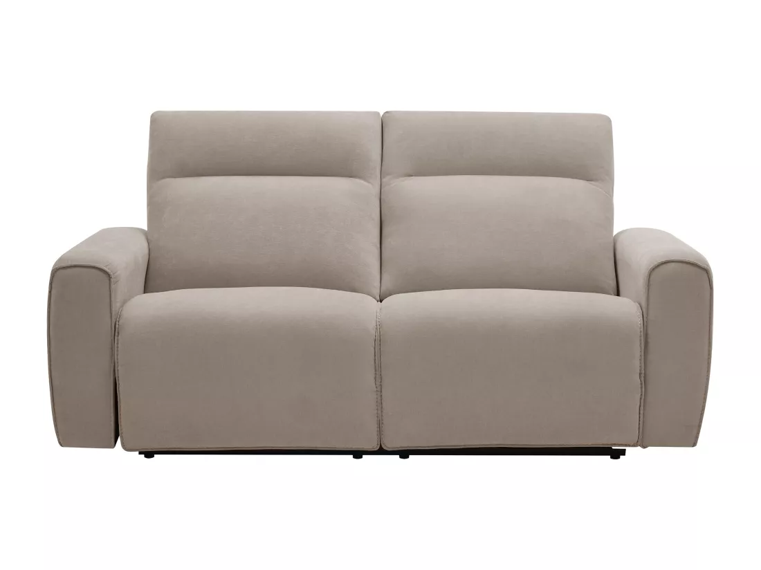 Canapé 3 places relax électrique en tissu beige LORGITA