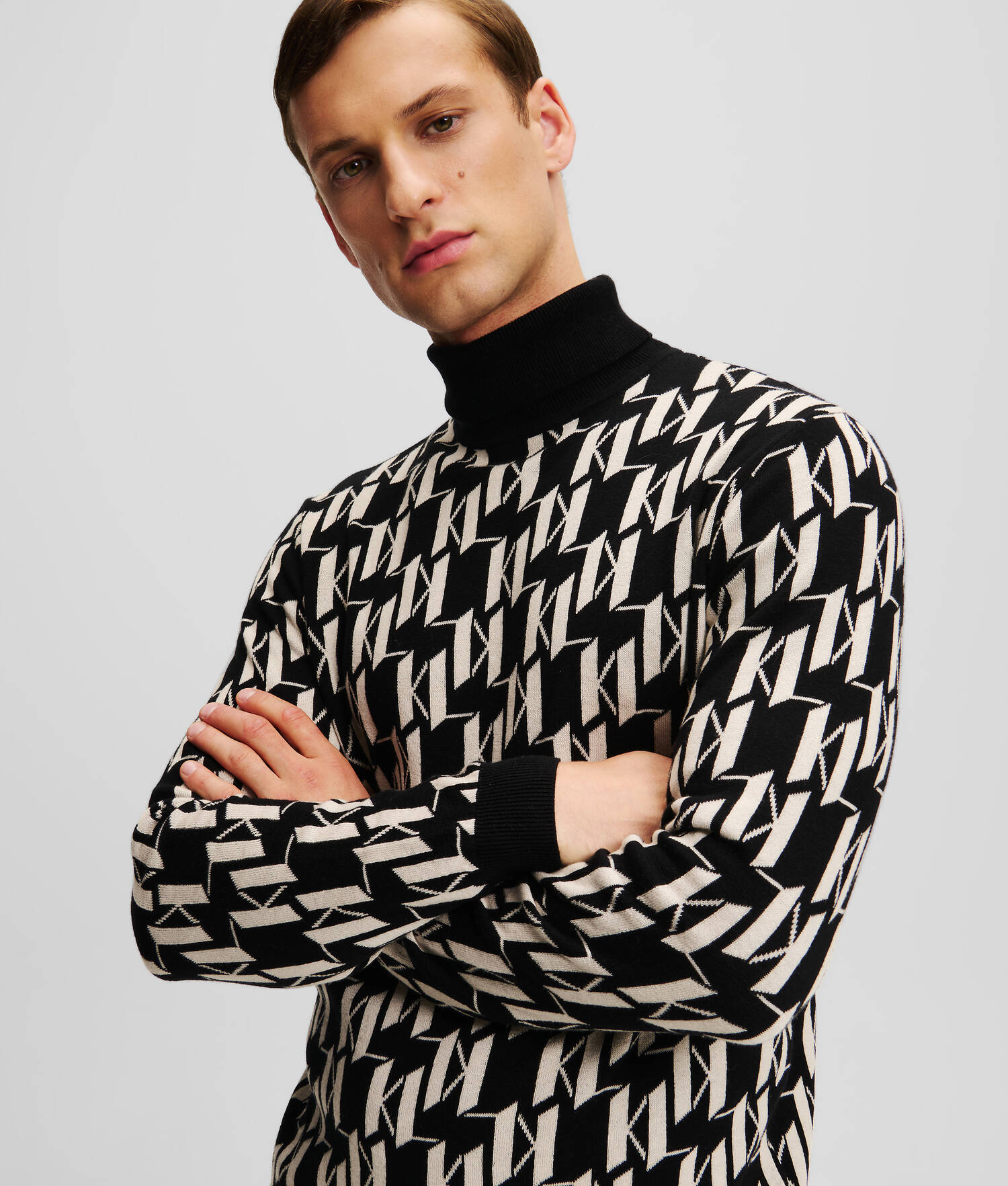 PULL À COL ROULÉ KL MONOGRAM