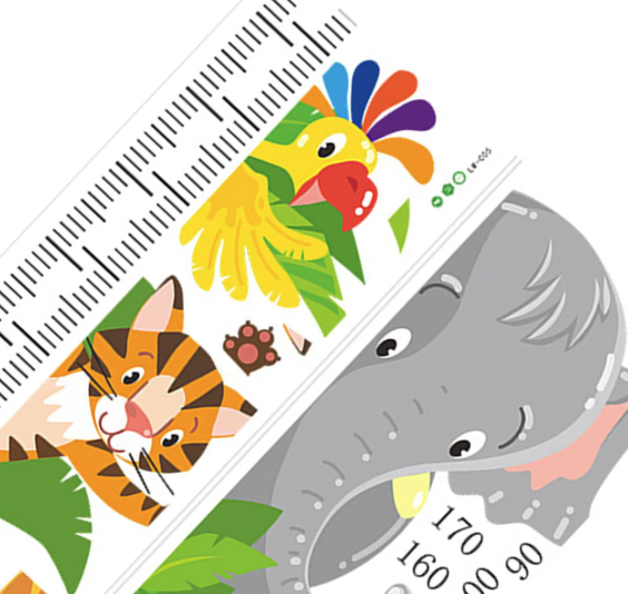 (20-200cm) Wandtattoo Kinderzimmer Aufkleber Wachstum Diagramm Deko Wandsticker - Dschungel Tiere