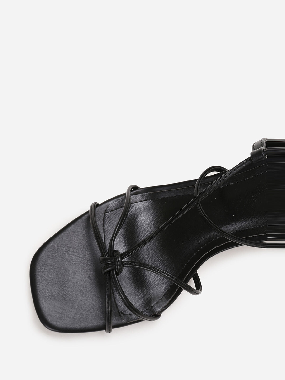 Sandales à brides entrelacées- Noir