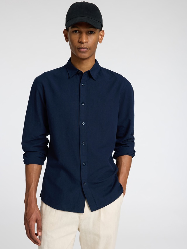 SELECTED HOMME Leinenhemd »SLHSLIMNEW-LINEN SHIRT LS NOOS«, unifarben