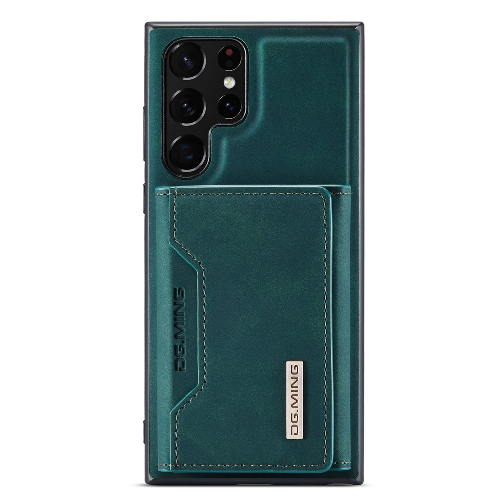 2in1 Samsung Galaxy S23 Ultra 5G Leder Hülle Wallet   Magnetisches Kreditkartenfach - Dunkelgrün