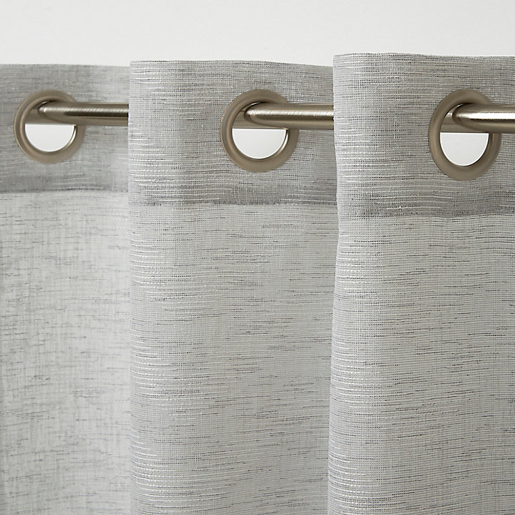 Voilage GoodHome Cormack gris l.140 x H.260 cm