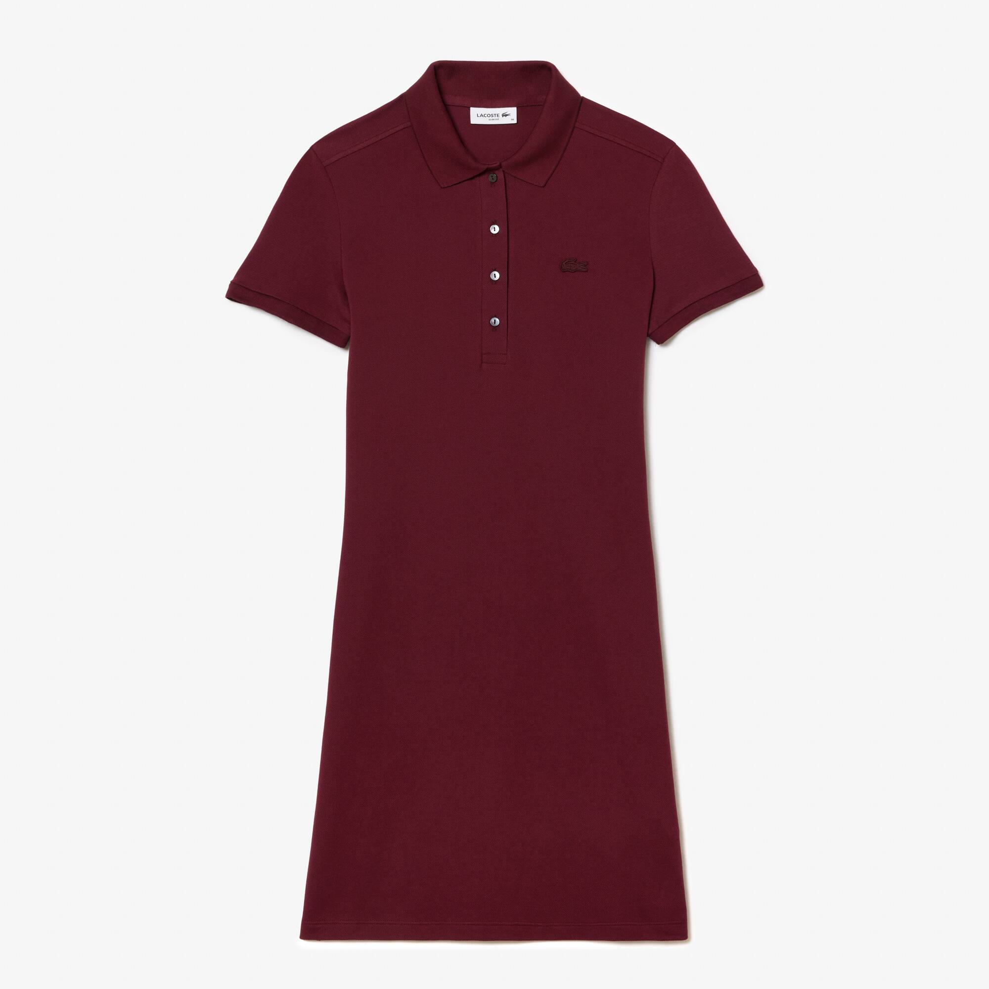 Damen Polokleid aus Stretch-Baumwoll-Piqué Kleider & Röcke - Rot - Lacoste - Damen