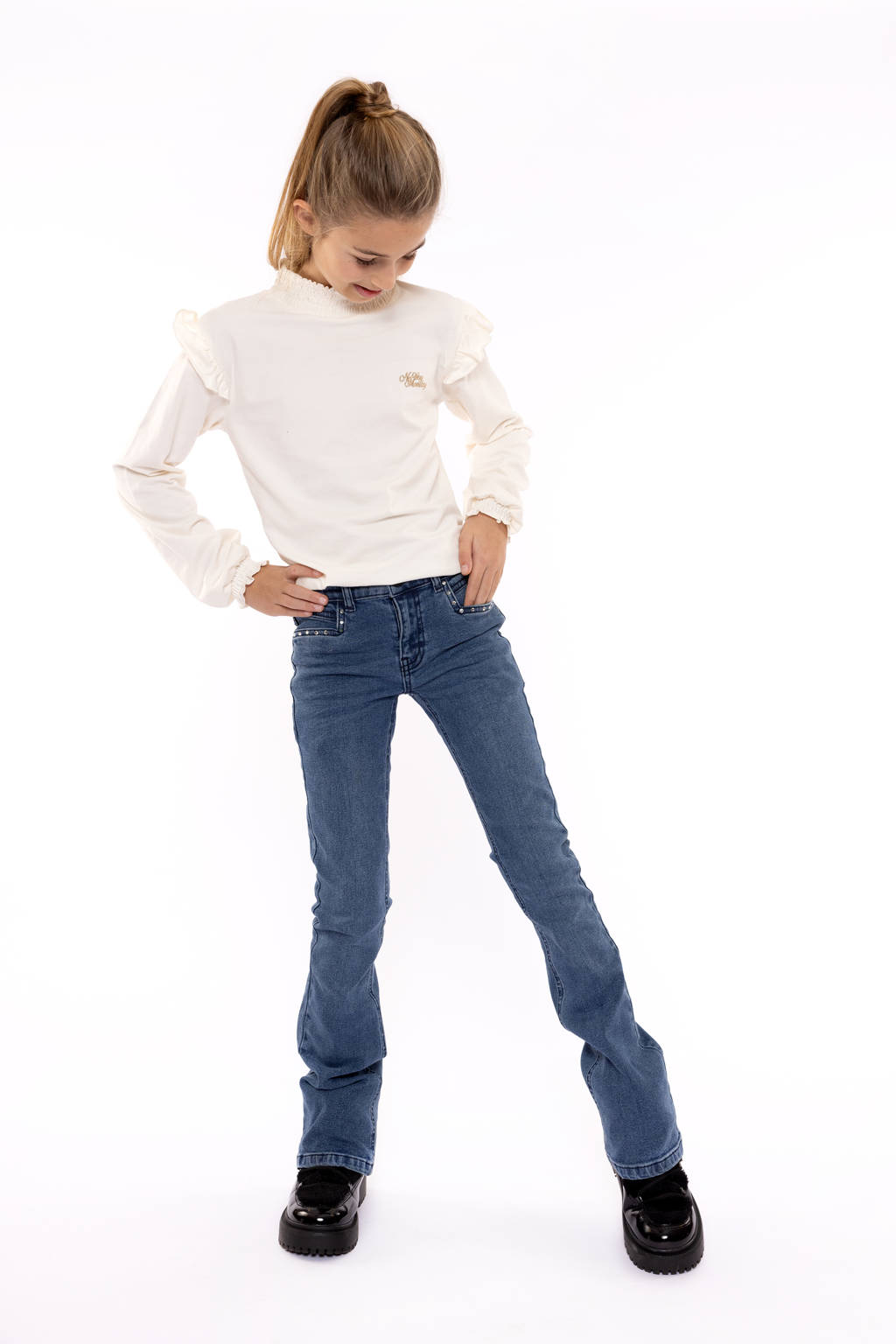 No Way Monday flared jeans blue jeans