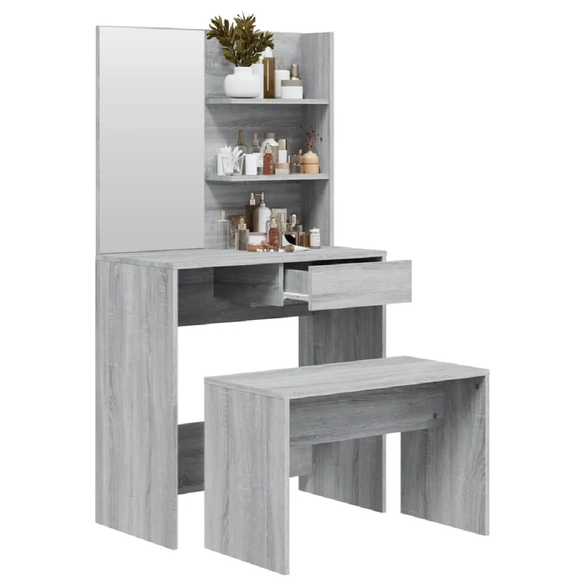 vidaXL Ensemble de coiffeuse - Sonoma gris