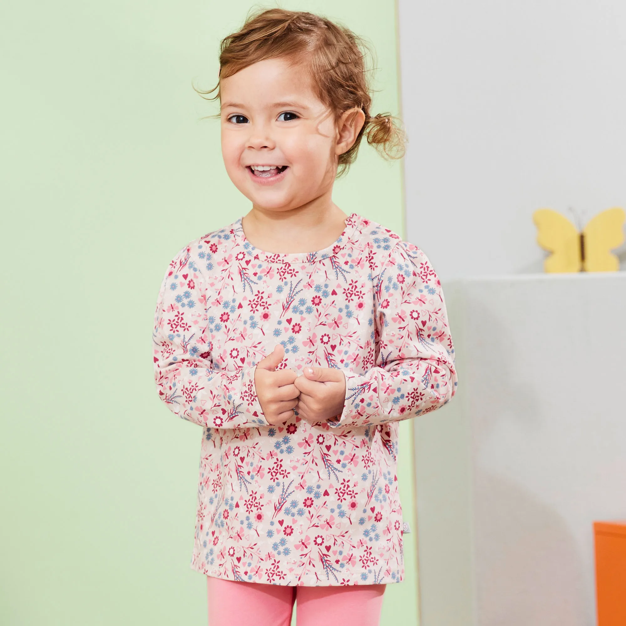 Baby-Mädchen-Shirt mit Blümchen-Muster