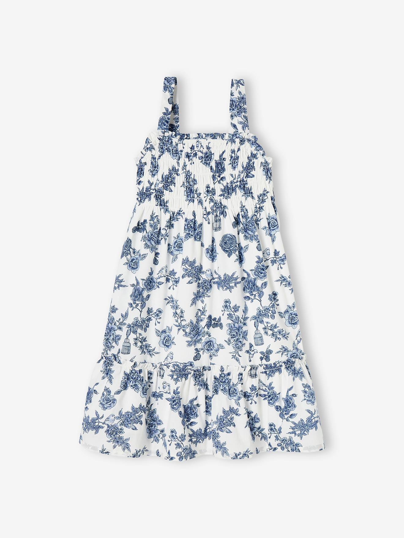 Vestido longo de festa com alças para meninas, cor off-white