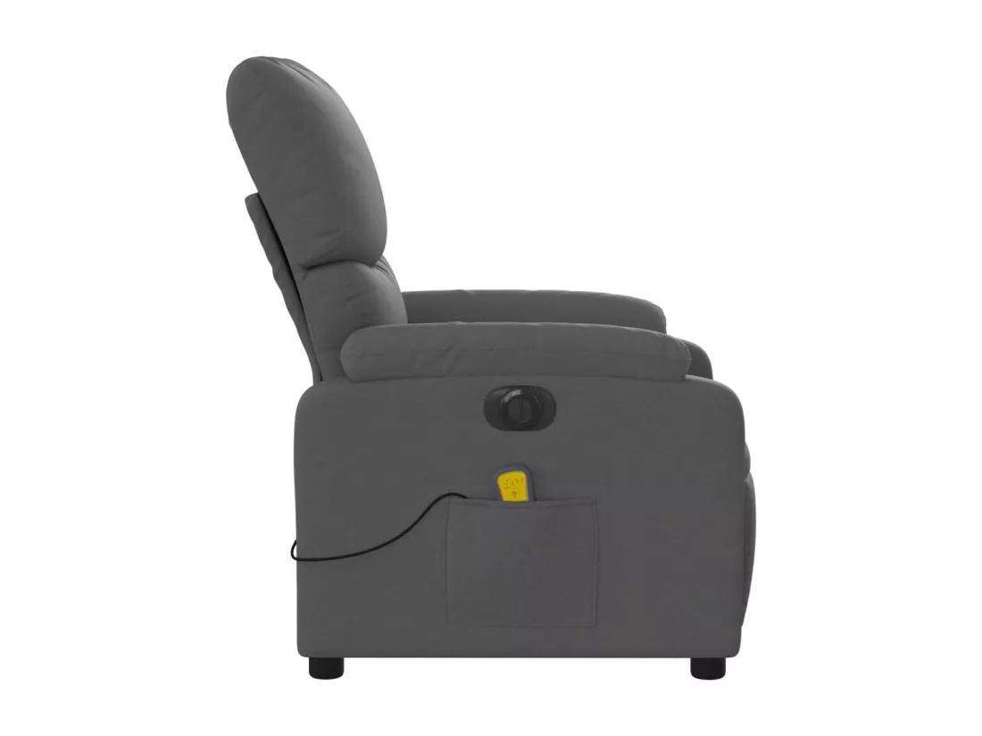 Fauteuil inclinable massant électrique gris foncé tissu