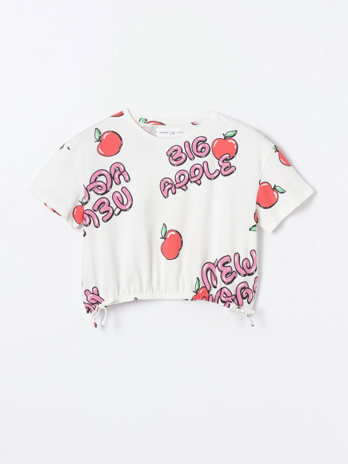Camiseta estampada com nós - Branca