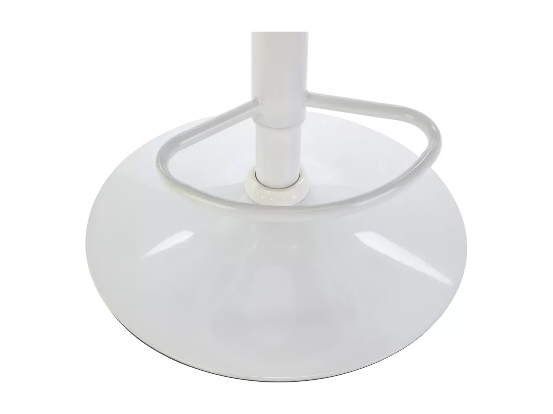 Lot de 2 tabourets de bar en tissu et métal - Hauteur réglable - Crème et blanc - CARSTEN
