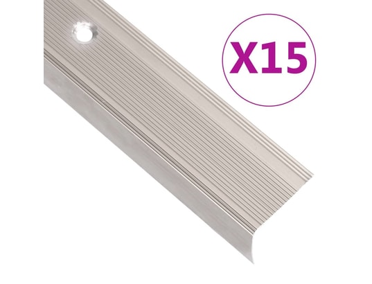 VIDAXL - Nez de marche forme en l 15 pcs aluminium 90 cm champagne