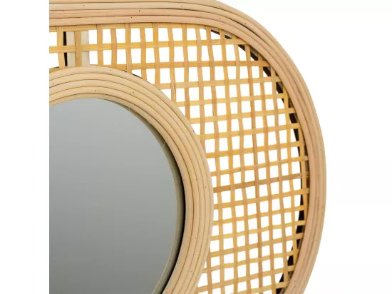 Miroir en bambou marron 42x28x1h