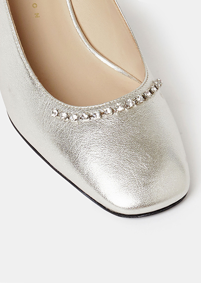 Escarpins Katrinaargentés en cuir métalisé