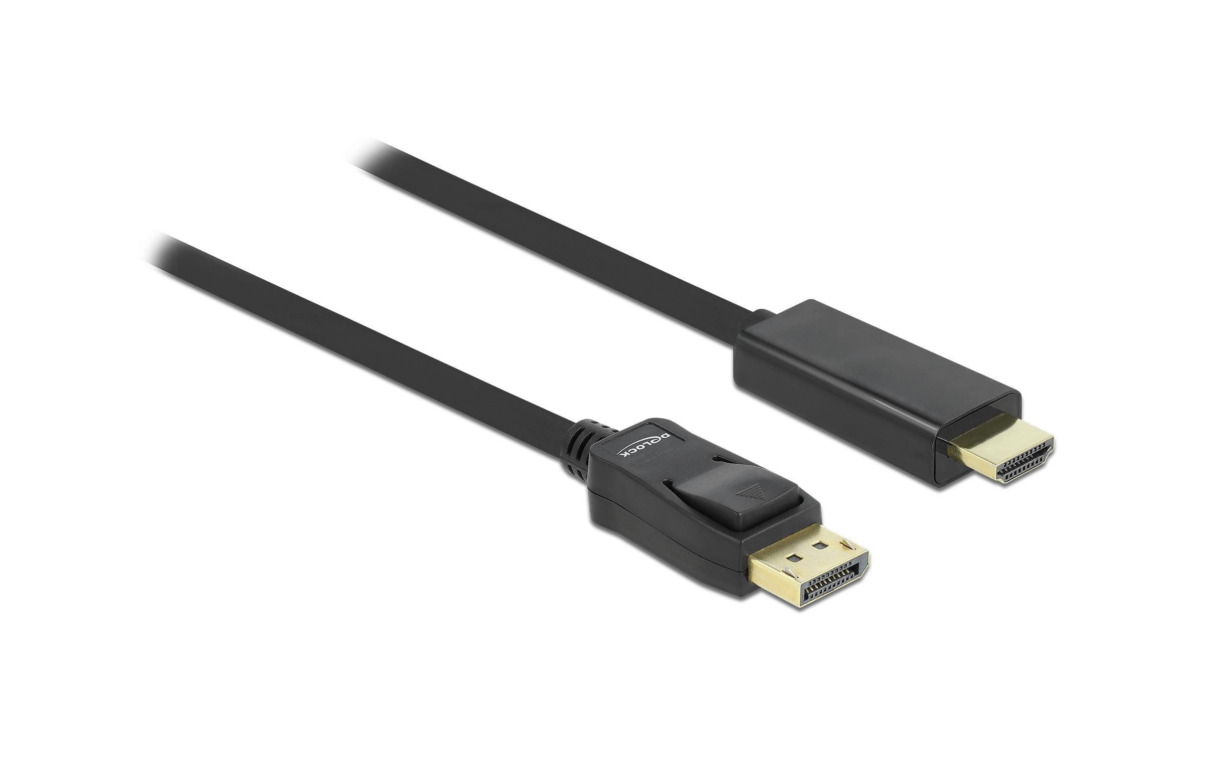 Kabel DisplayPort - HDMI, 2 mDelock Kabel DisplayPort 1.1 Stecker > High Speed HDMI-A Stecker Passiv 2 m schwarz