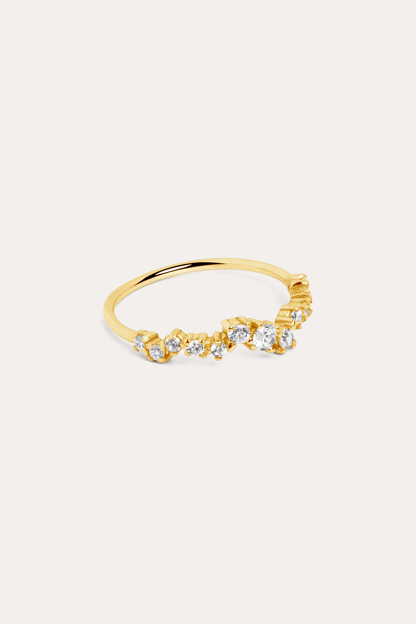 Anel Estrela Prateado Banhado a Ouro