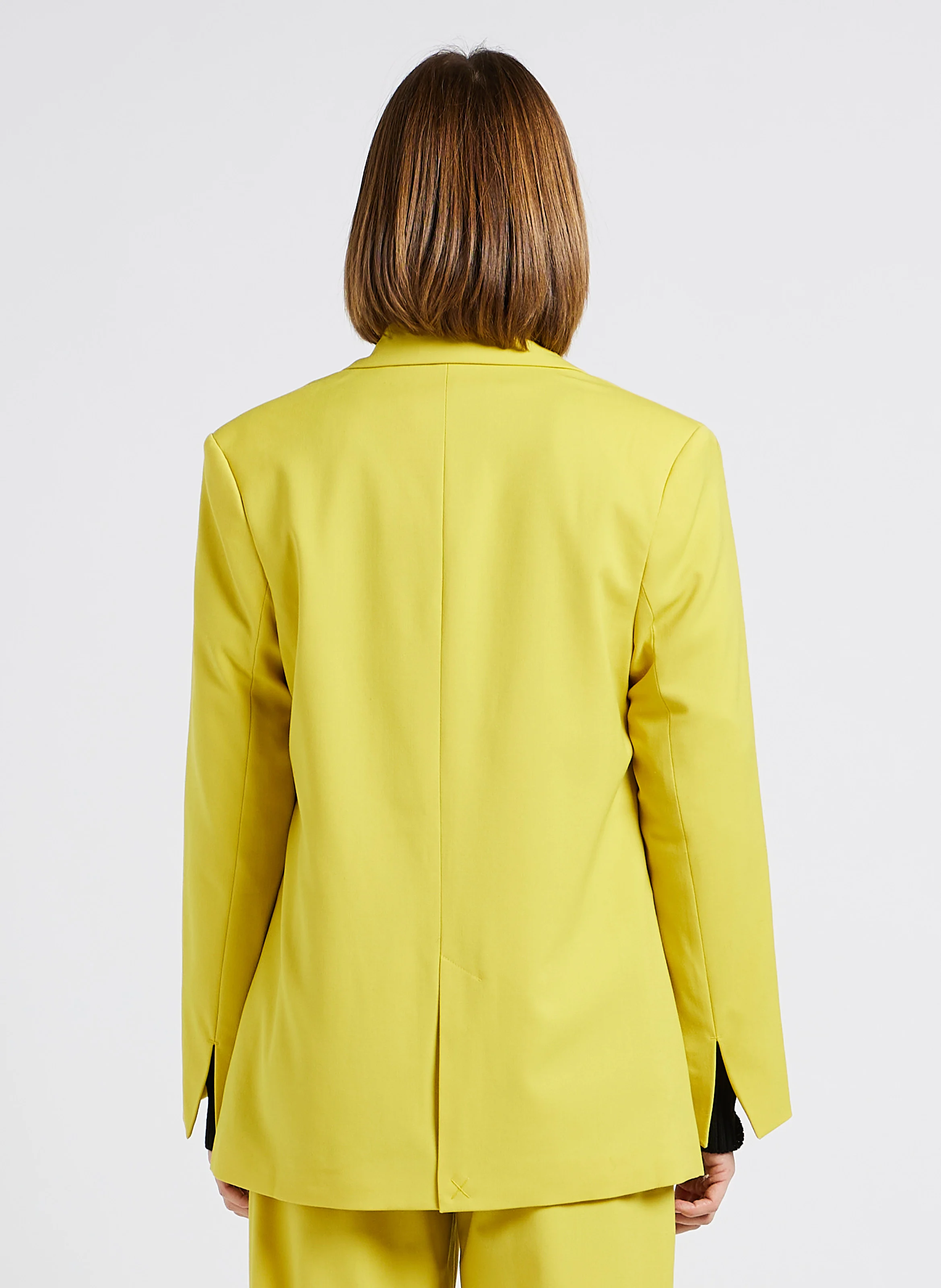 MARA - Blazer droit col tailleur | Jaune