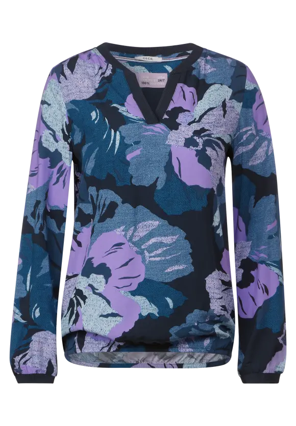 Florales Blusenshirt - universal blue