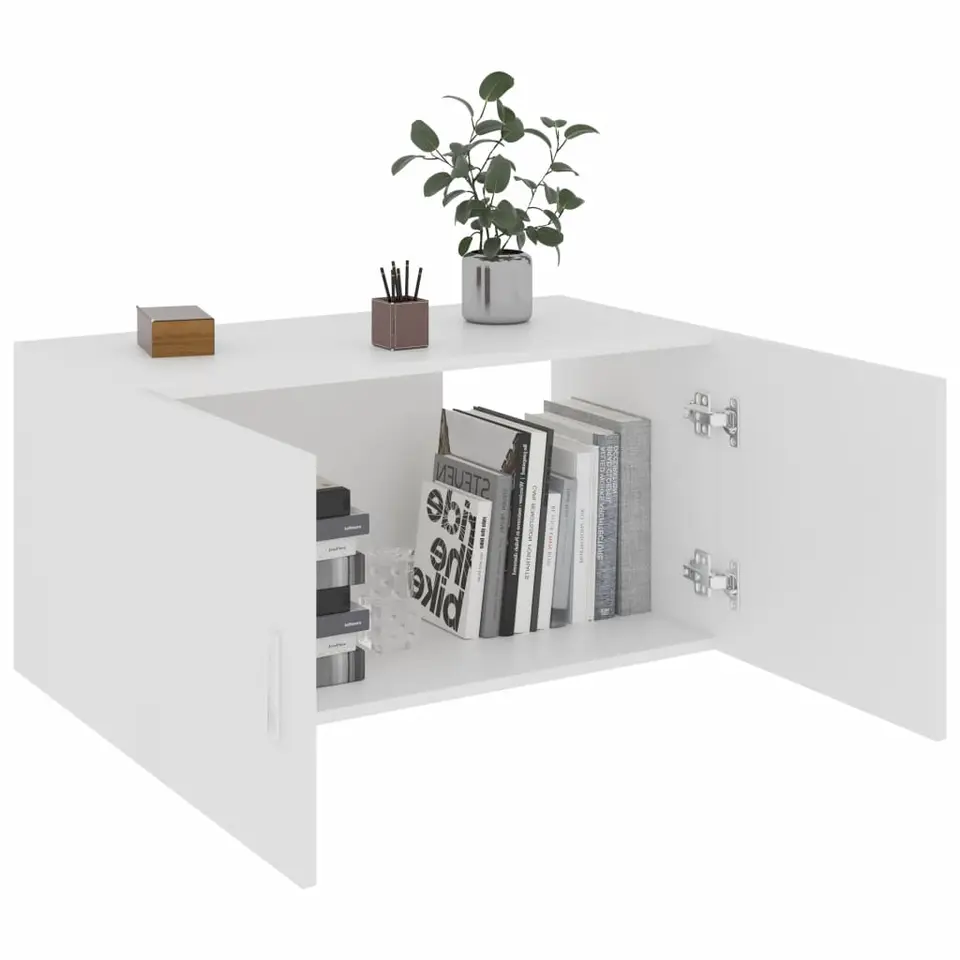 vidaXL - Wandkast - Wit - Bewerkt hout